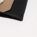 Miu Miu Chain Wallet Leather Beige Black gold Auth bs29776-8