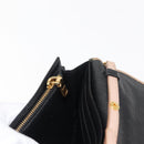 Miu Miu Chain Wallet Leather Beige Black gold Auth bs29776-20