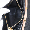 Miu Miu Chain Wallet Leather Beige Black gold Auth bs29776-11