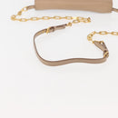 Miu Miu Chain Wallet Leather Beige Black gold Auth bs29776-7