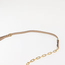 Miu Miu Chain Wallet Leather Beige Black gold Auth bs29776-14