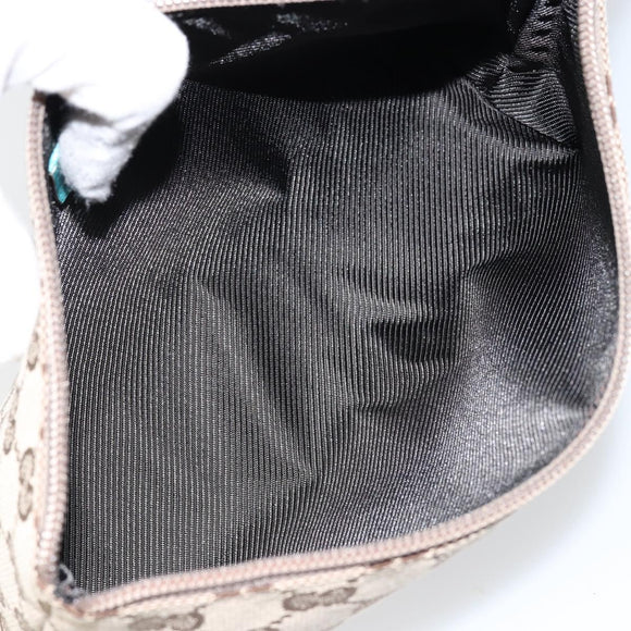 GUCCI GG Canvas Accessory Pouch Beige Turquoise Blue Silver 115238 Auth bs29778