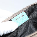GUCCI GG Canvas Accessory Pouch Beige Turquoise Blue Silver 115238 Auth bs29778-12