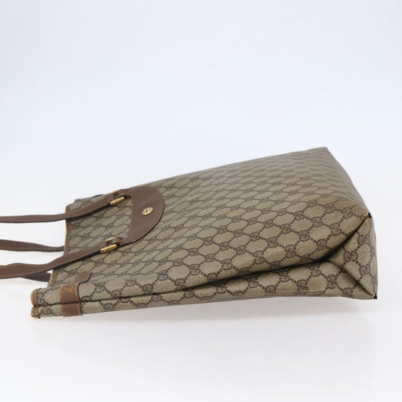 GUCCI GG Supreme Tote Bag PVC Beige Brown 39 02 061 Auth bs29779