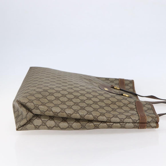 GUCCI GG Supreme Tote Bag PVC Beige Brown 39 02 061 Auth bs29779