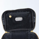 CHANEL COCO Mark Vanity Pouch Caviar Skin Black Gold CC Auth bs29781-9