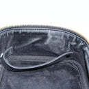 CHANEL COCO Mark Vanity Pouch Caviar Skin Black Gold CC Auth bs29781-20