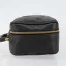 CHANEL COCO Mark Vanity Pouch Caviar Skin Black Gold CC Auth bs29781-4