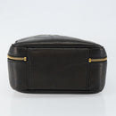 CHANEL COCO Mark Vanity Pouch Caviar Skin Black Gold CC Auth bs29781-5