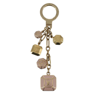 LOUIS VUITTON Porte Cles Cabochon Key Holder Gold Pink M66461 LV Auth bs29789 - 0