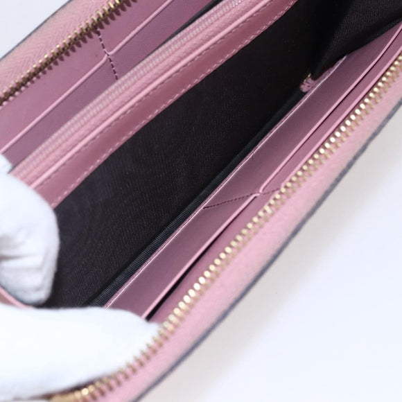 GUCCI GG Canvas Guccissima Long Wallet Leather Pink 410102 203887 Auth bs29790