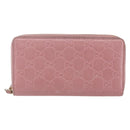 GUCCI GG Canvas Guccissima Long Wallet Leather Pink 410102 203887 Auth bs29790-13