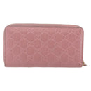 GUCCI GG Canvas Guccissima Long Wallet Leather Pink 410102 203887 Auth bs29790-2