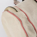 BOTTEGAVENETA Boston Bag Canvas Leather 2way Beige Auth bs29791-14