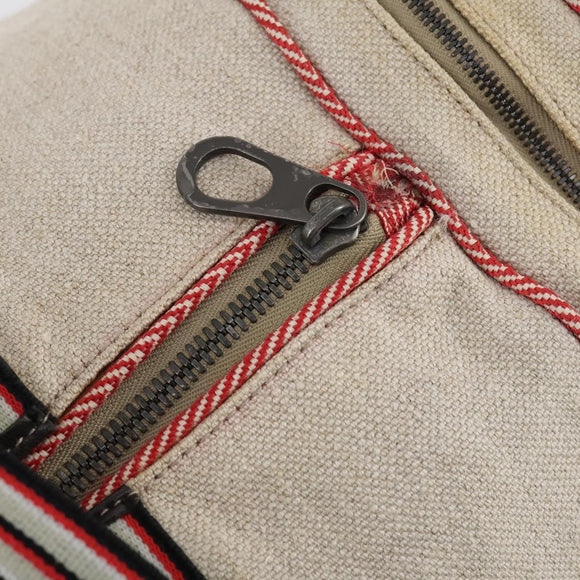 BOTTEGAVENETA Boston Bag Canvas Leather 2way Beige Auth bs29791