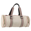 BOTTEGAVENETA Boston Bag Canvas Leather 2way Beige Auth bs29791-1