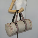 BOTTEGAVENETA Boston Bag Canvas Leather 2way Beige Auth bs29791-21