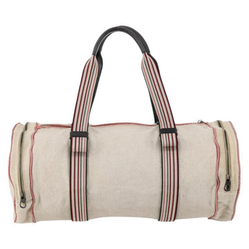 BOTTEGAVENETA Boston Bag Canvas Leather 2way Beige Auth bs29791 - 0