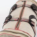 BOTTEGAVENETA Boston Bag Canvas Leather 2way Beige Auth bs29791-6