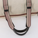 BOTTEGAVENETA Boston Bag Canvas Leather 2way Beige Auth bs29791-7