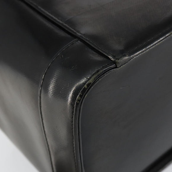 Gianni Versace Vanity Bag Leather Black Gold Auth bs29792