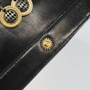 Gianni Versace Vanity Bag Leather Black Gold Auth bs29792-15