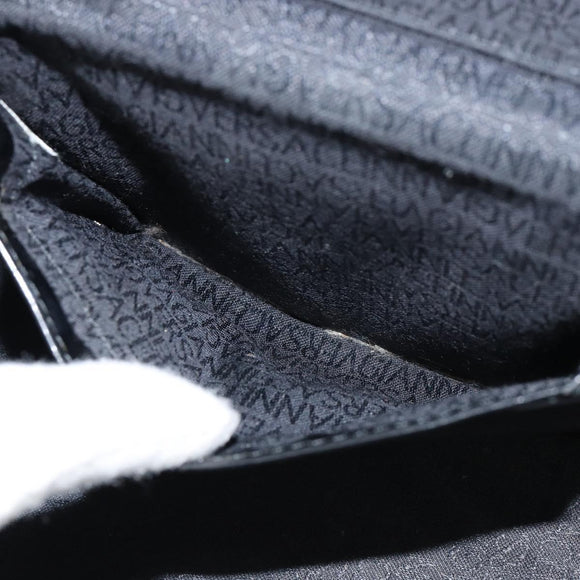 Gianni Versace Vanity Bag Leather Black Gold Auth bs29792