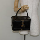 Gianni Versace Vanity Bag Leather Black Gold Auth bs29792-24