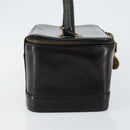 Gianni Versace Vanity Bag Leather Black Gold Auth bs29792-4