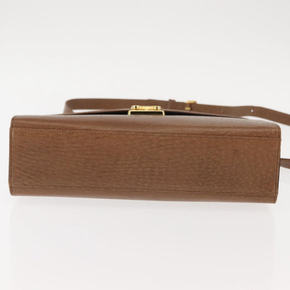 VALENTINO Hand Bag Leather 2way Brown Gold Auth bs29793