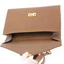 VALENTINO Hand Bag Leather 2way Brown Gold Auth bs29793-21