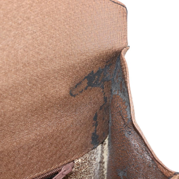 VALENTINO Hand Bag Leather 2way Brown Gold Auth bs29793