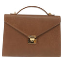 VALENTINO Hand Bag Leather 2way Brown Gold Auth bs29793-13