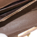 VALENTINO Hand Bag Leather 2way Brown Gold Auth bs29793-10