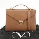 VALENTINO Hand Bag Leather 2way Brown Gold Auth bs29793-12