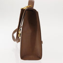 VALENTINO Hand Bag Leather 2way Brown Gold Auth bs29793-3