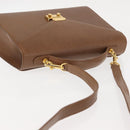 VALENTINO Hand Bag Leather 2way Brown Gold Auth bs29793-6
