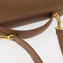 VALENTINO Hand Bag Leather 2way Brown Gold Auth bs29793-7