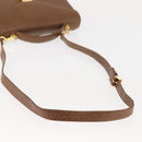 VALENTINO Hand Bag Leather 2way Brown Gold Auth bs29793-8
