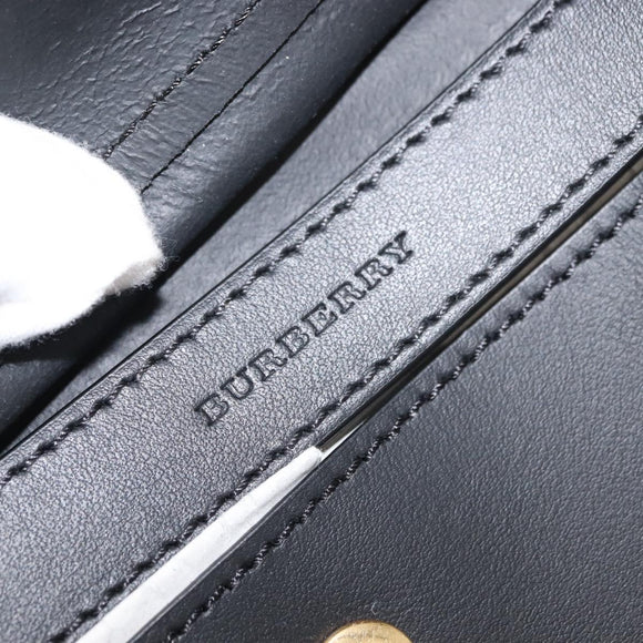 BURBERRY Waist Bag Leather Black Gold Auth bs29795