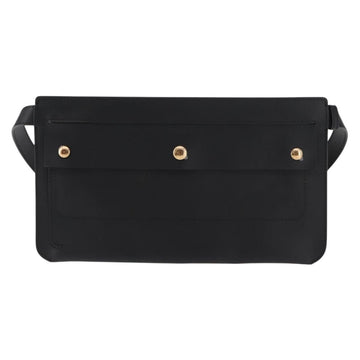 BURBERRY Waist Bag Leather Black Gold Auth bs29795 - 0
