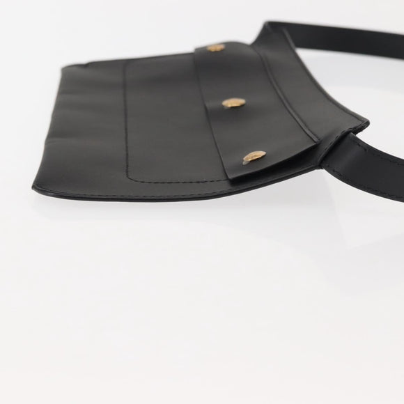 BURBERRY Waist Bag Leather Black Gold Auth bs29795