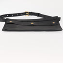 BURBERRY Waist Bag Leather Black Gold Auth bs29795-9