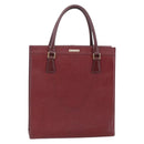 BURBERRY Tote Bag Leather Bordeaux Gold Auth bs29796-1