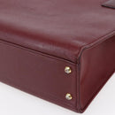 BURBERRY Tote Bag Leather Bordeaux Gold Auth bs29796-9