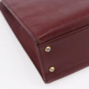 BURBERRY Tote Bag Leather Bordeaux Gold Auth bs29796-14