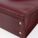 BURBERRY Tote Bag Leather Bordeaux Gold Auth bs29796-15