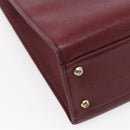 BURBERRY Tote Bag Leather Bordeaux Gold Auth bs29796-16