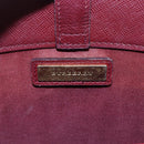 BURBERRY Tote Bag Leather Bordeaux Gold Auth bs29796-10