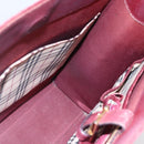 BURBERRY Tote Bag Leather Bordeaux Gold Auth bs29796-18